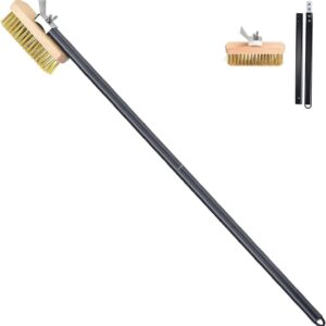 Pizza Oven Brush with Scraper Brass Bristles Pizza Brush for Pizza Oven 40.5”Pizza Stone Brush…