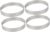 4 Pcs Pizza Sprinkler Pizza Stuffing Ring Muffin Mousse Ring Pizza Sauce Pastry Mousse Rings Pastry Rings Pizza Saucing Ring Pastry Baking Ring Omelette Ring Silver Stainless Steel