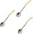 3pcs Pizza Sauce Spoon Cooking Utensil Portion Ladle for Pizza Sauce Portion Control Serving Utensil Spoon Soup Spoons Small Ladles for Serving Sauce Yellow Stainless Steel