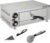 Electric Pizza Oven, Stainless Steel Pizza Baker with Handle & Removable Tray with Timer Stainless Steel Pizza Cooker Fits 12 ″ Pizzas