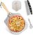 12″ x 14″ Pizza Peel for Oven, Aluminum Pizza Spatula Set with Pizza Cutter 14″ & Cutter Wheel, Pizza Paddle with Foldable Wood Handle, Pizza Peels Oven Accessories for Pastry, Dough, Bread