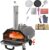 12″, Manual Rotating, Wood Fired, Portable Stainless Steel Pizza Oven Outdoor, Suitable for Camping, Backyard, Black