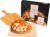 Pizza Stone Pan and Wooden Pizza Paddle – 15×11.8×0.6 inch – Cordiete Bread Beaking Stone w/Pizza Peel – Suitable for Oven & Grill