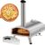 12” Portable Multi-Fuel Pizza Oven Wood and Gas Fired Pizza Oven with Rotating Stone Stainless Steel Pellet Pizza Stove for Outdoor Cooking, Backyard & Camping