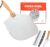 Pizza Peel Aluminum Spatula Paddle 12×14″ with Foldable Wood Handle & 14″ Pizza Cutter Rocker with Blade Cover – Perfect Christmas Gifts for Girlfriend, Grandmom, and Family Pizza Oven Lovers