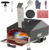 SKY FISH Cyber Outdoor Pizza Oven 12 inch pizza,Portable Stainless Steel wood pellet fired Backyard Pizza Oven ,Automatically 360 Degree Roating Pizza stone,Portable stonebaked Pizza Maker (Black, A)