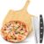 Bamboo Pizza Peel, 12” Wooden Pizza Paddle with Cutter & Handle, Wood Pizza Peel For Transferring & Serving, Pizza Spatula Paddle for Indoor & Outdoor Ovens(as shown)