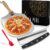 Pizza Peel Set – Pizza Spatula 12″x14″ + Pizza Rocker Cutter + Pastry Brush – Aluminum Metal Pizza Peel 12 Inch w/Foldable Wood Handle for Easy Storage-Homemade for Pizza/Baking/Bread