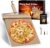 Sliding Pizza Peel, 2024 New Metal Non Stick Pizza Peel Slider 12 inch with Wood Detachable Handle & Smart Pizza Transfer Slider 1mm Ultra Slim Edge for Pizza Dough 14.96″ x 12.6″ Pizza Board