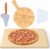 Pizza Stone For Grill Oven Baking & BBQ with Pizza Peel & Cutting Board Dual-purpose Pizza Roller Plastic Scraper Set Perfect for Crispy Crust Pizza Bread Toast Pie, 15″ x 12″ Pizza Stone