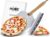 Home Warehouse Pizza Making Kit – Stainless Steel Pizza Peel with wooden handle & Pizza Cutter – Seamless Design – For Pizza Lovers