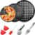 8 Pieces Pizza Pan with Holes 9 Inch,10 Inch, 12 Inch Tray for Oven Includes Making Kit Wheel Cutter Slicer Spatula Shovel Brush Silicone Cooking Pinch Mitts Family Party Favors